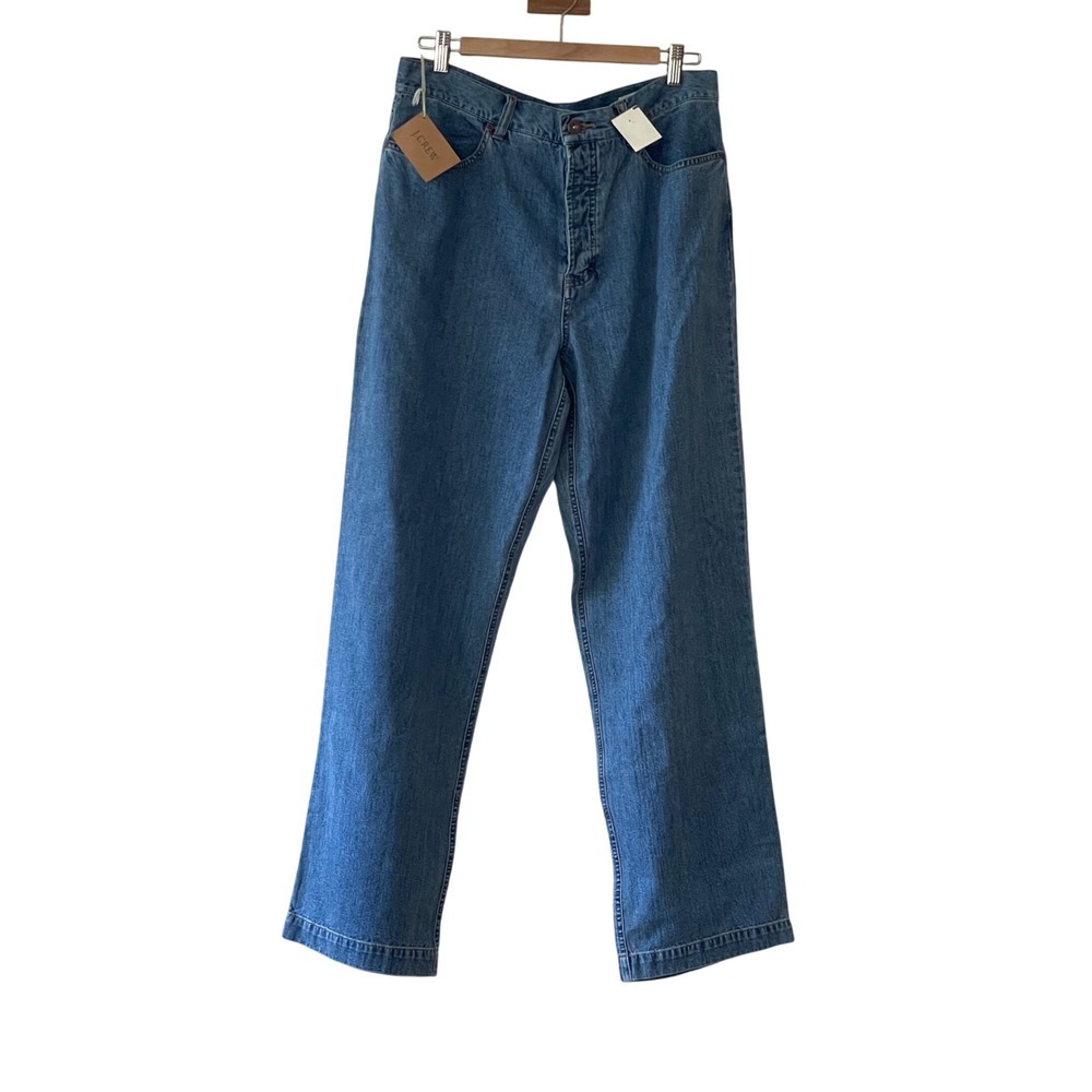 J. Crew High Rise Wide Leg Jeans Women's Size 14 Blue Denim NWT
